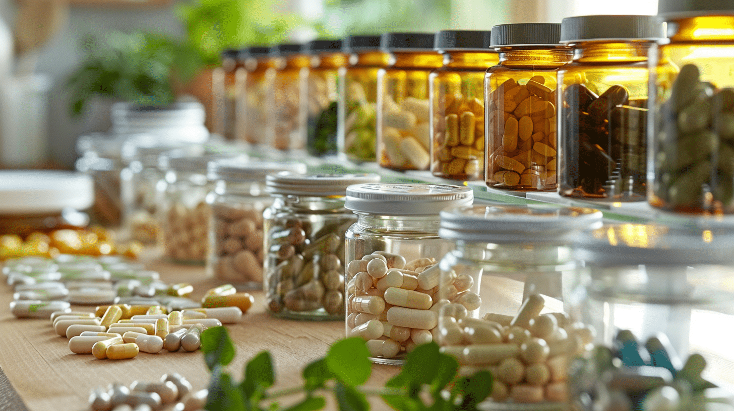 An image displaying stacks of supplements.