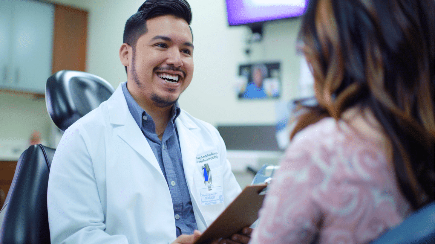 A medical doctor engaged in a conversation with his patient.