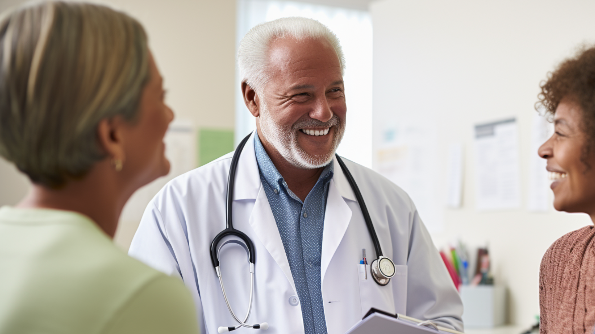 Group consultation inside a clinic.