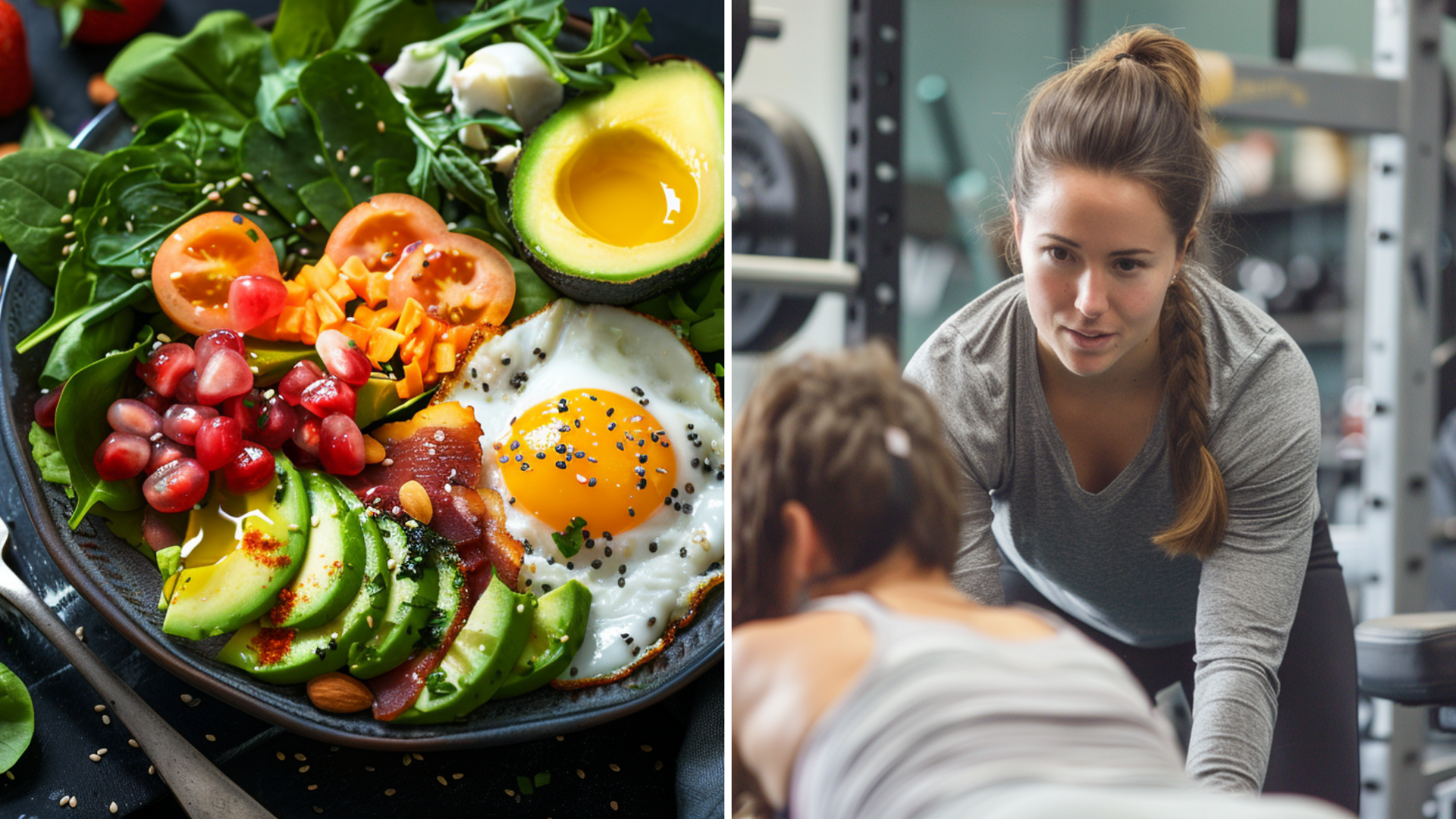 A keto diet and women in a gym.