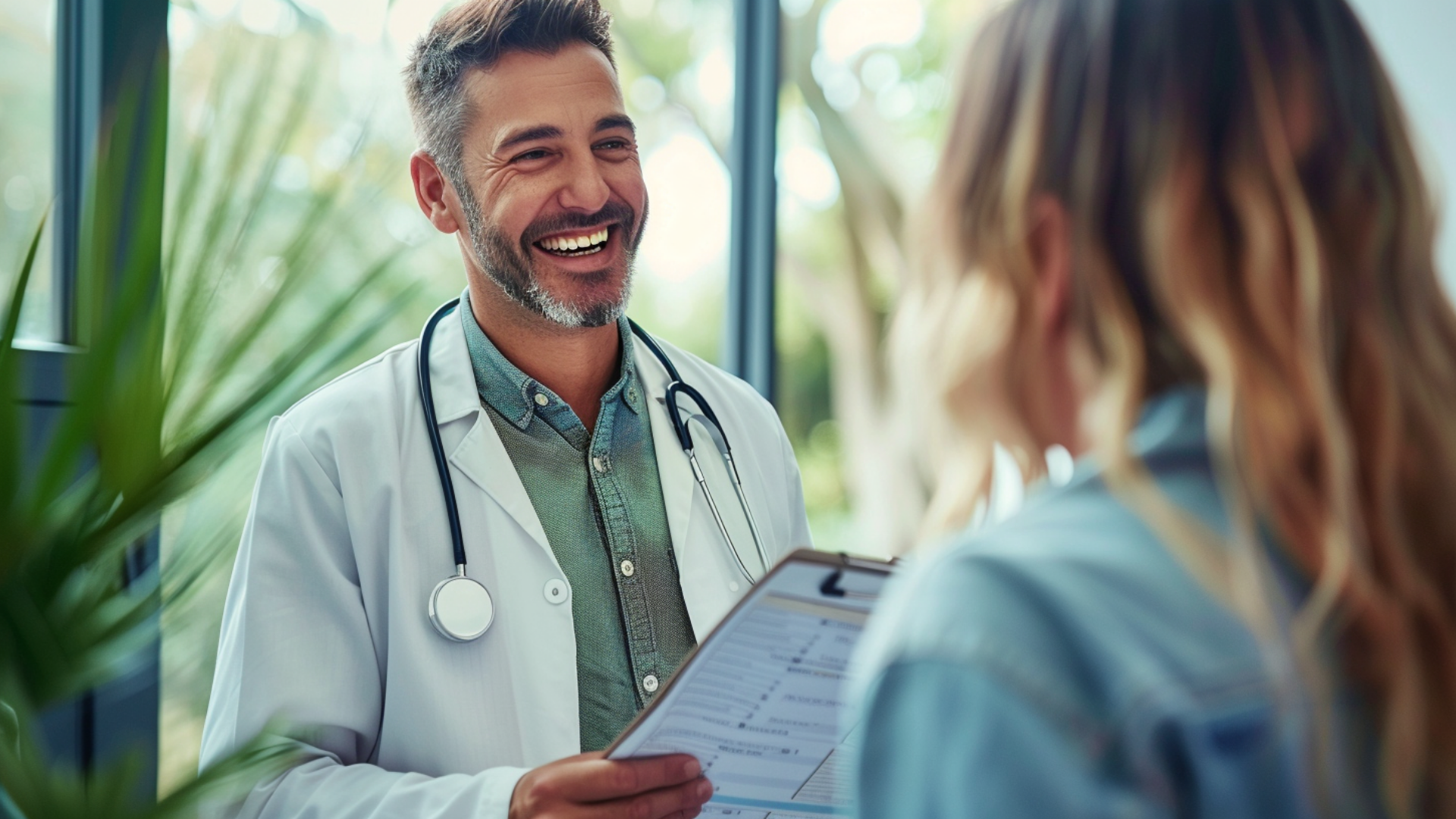 Doctor talking with a patient.