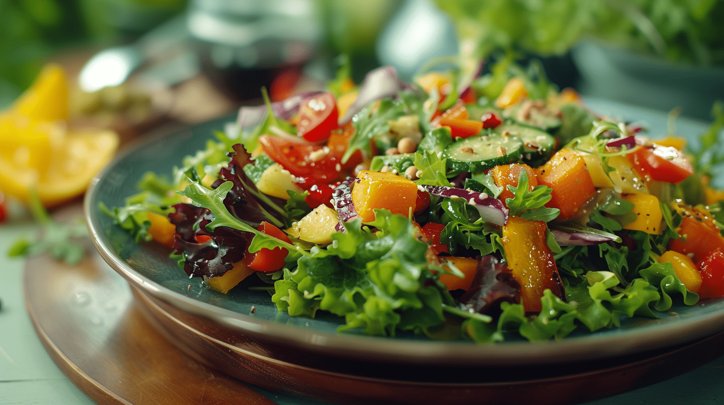 A plate consists of healthy meal.