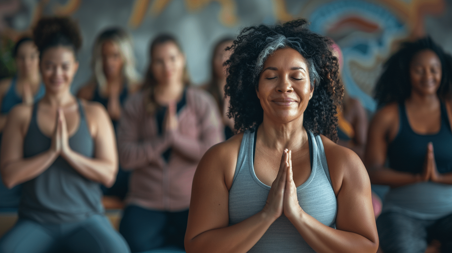 A woman doing a yoga exercise.