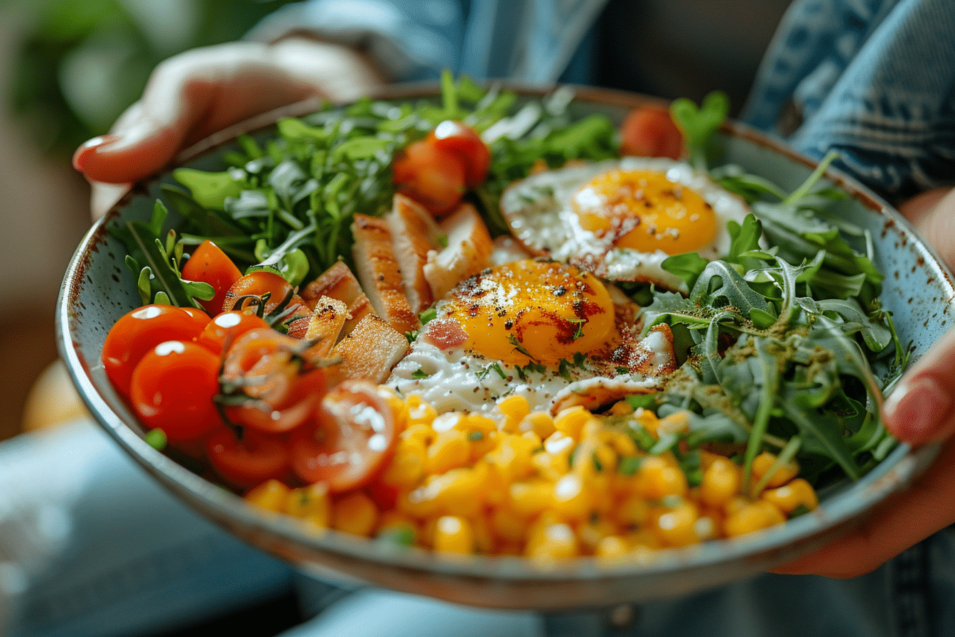 A plate consists of healthy meal.