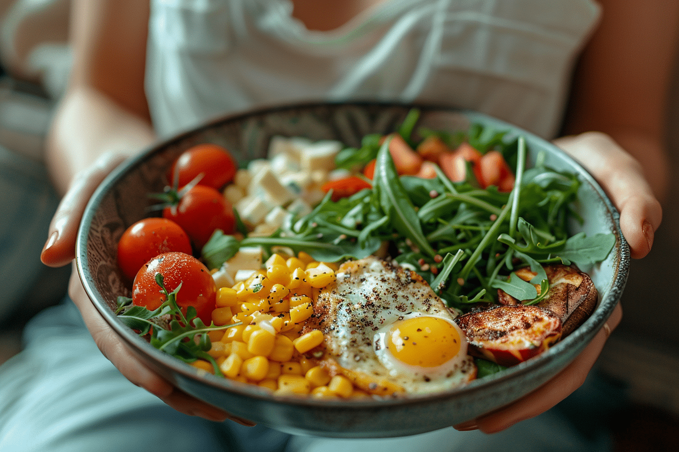 A plate consists of healthy meal.