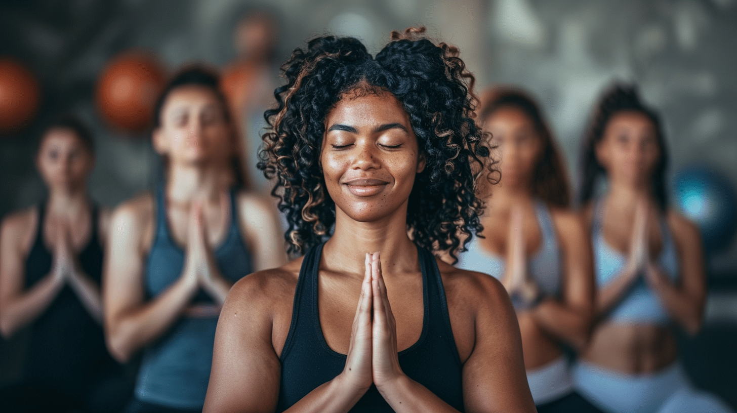 A woman doing a yoga exercise.