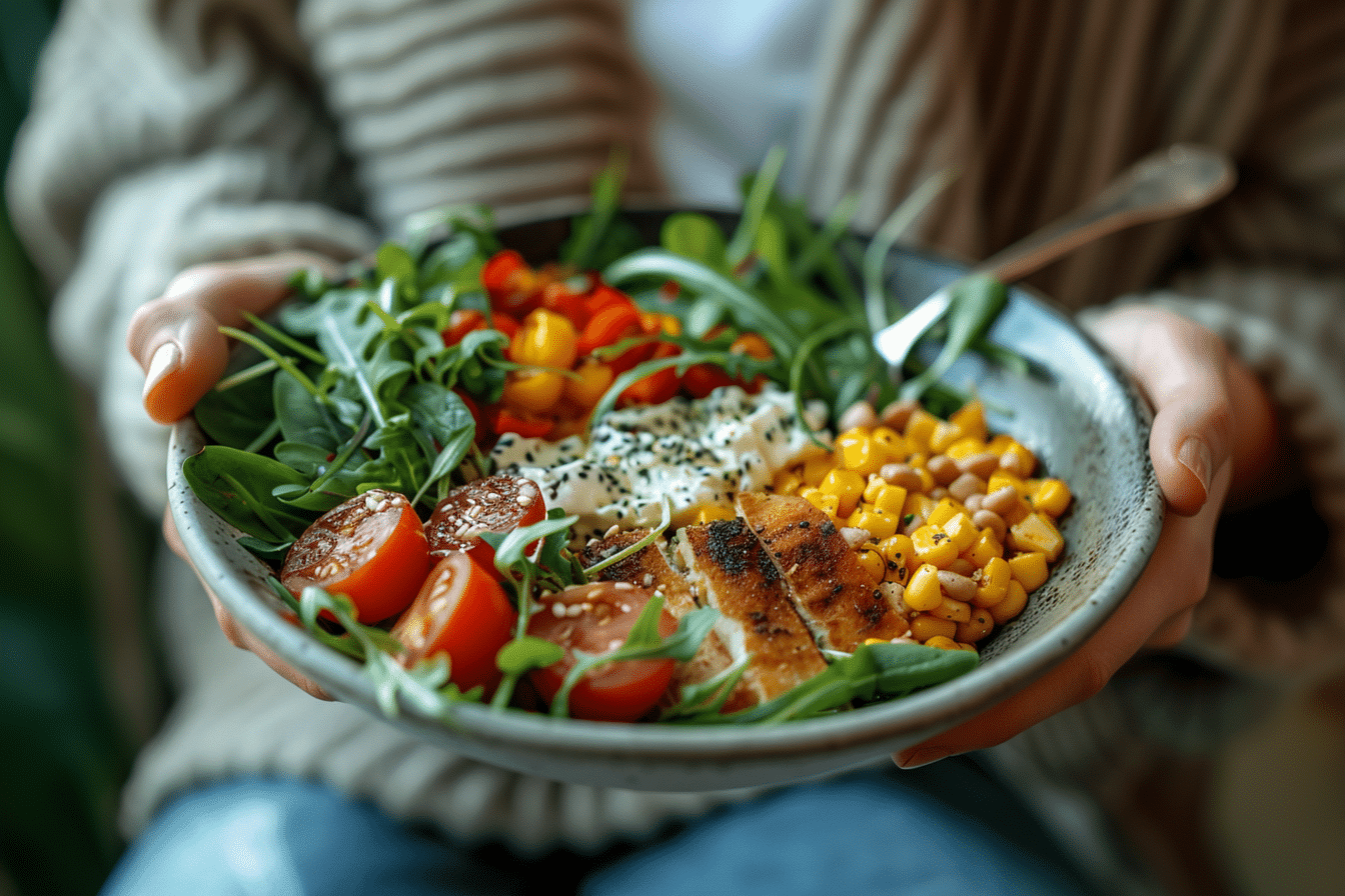 A plate consists of healthy meal.