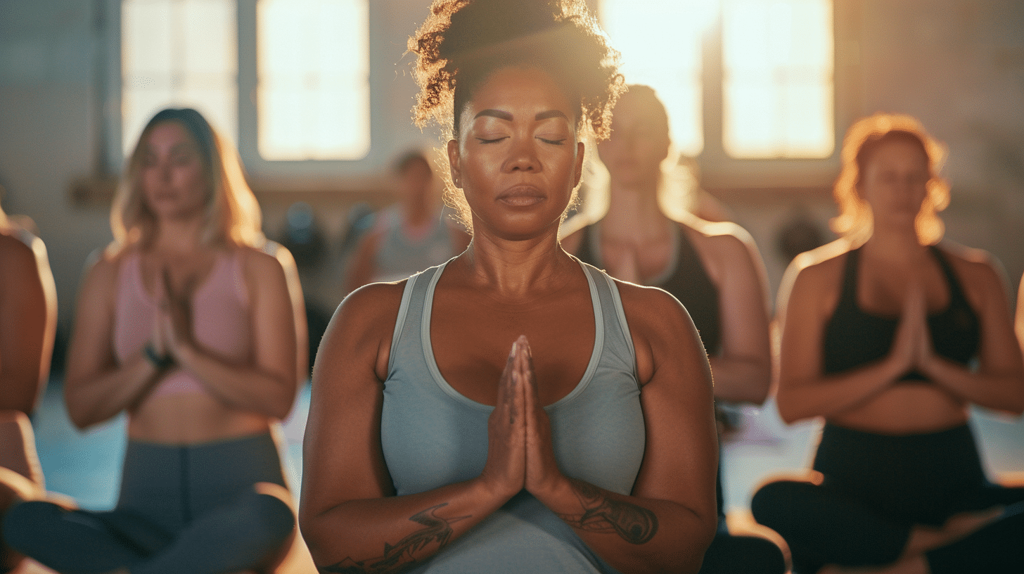 A woman doing a yoga exercise.