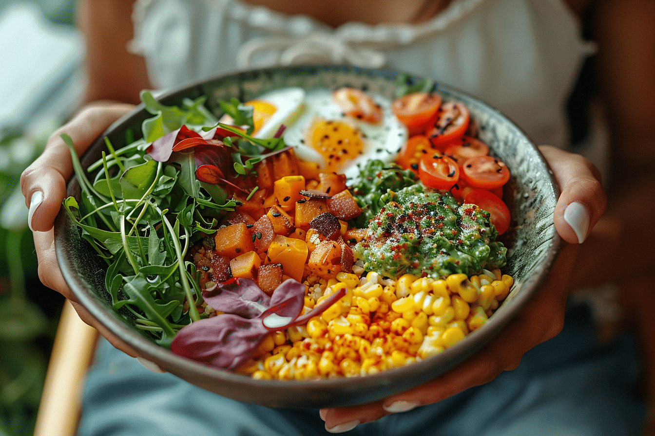 A plate consists of healthy meal.