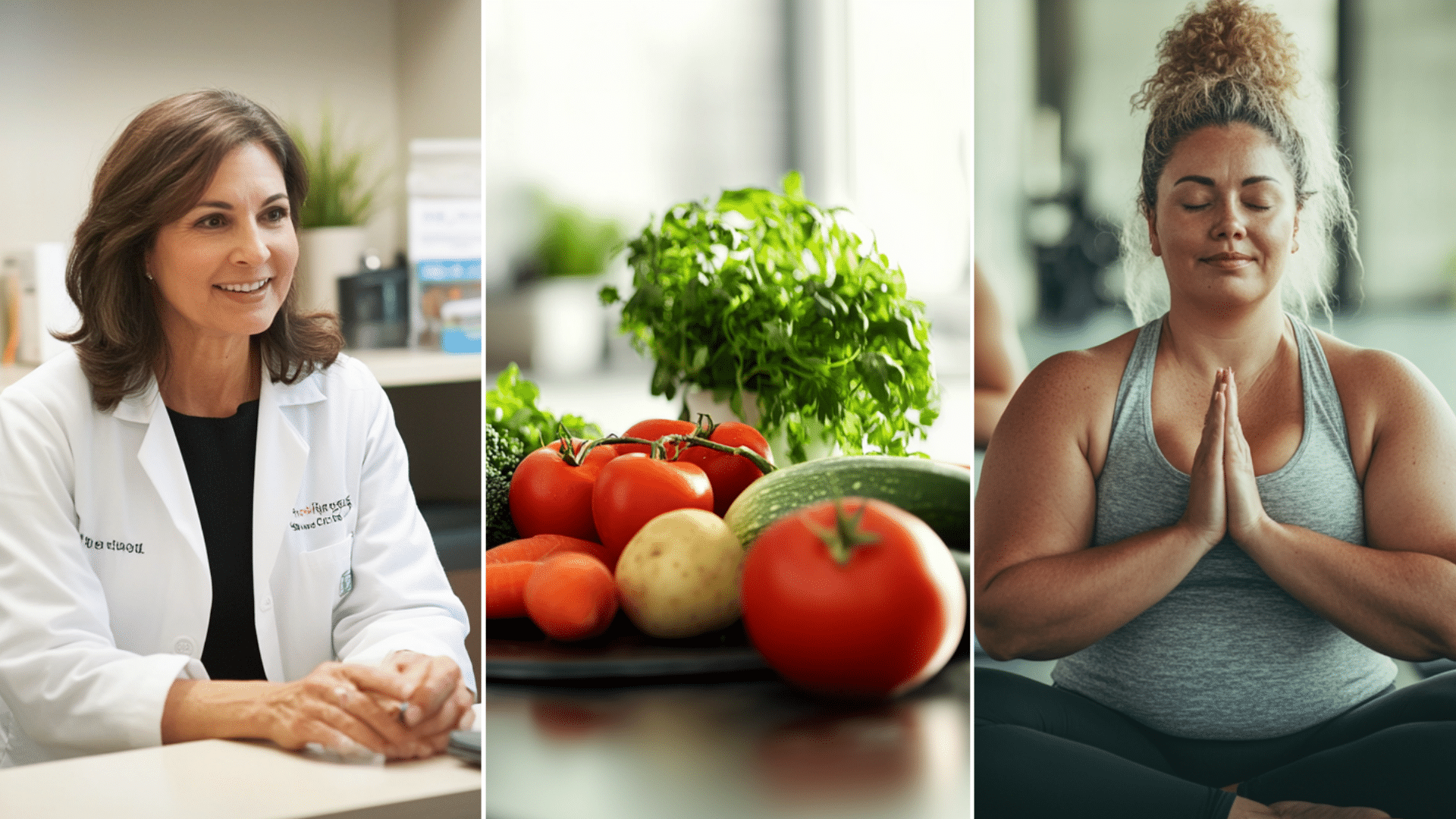 A weight loss doctor happily talking with her patient.