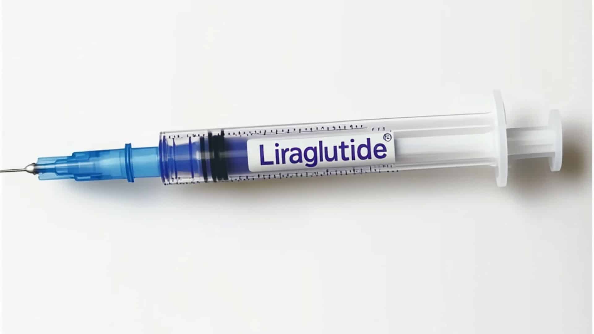 injection pen labelled "Liraglutide".