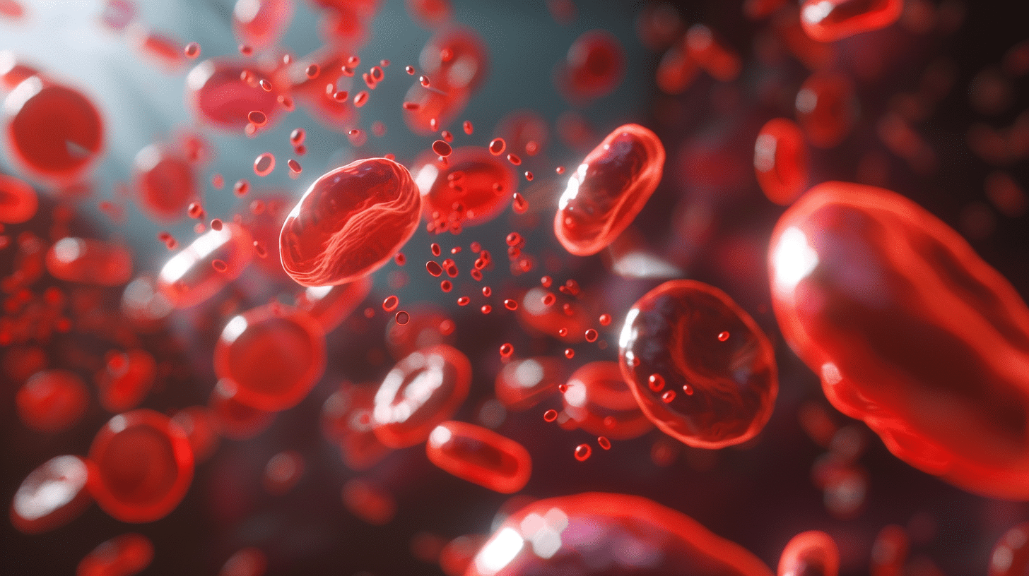 3D scientific rendering of glucose in the bloodstream.