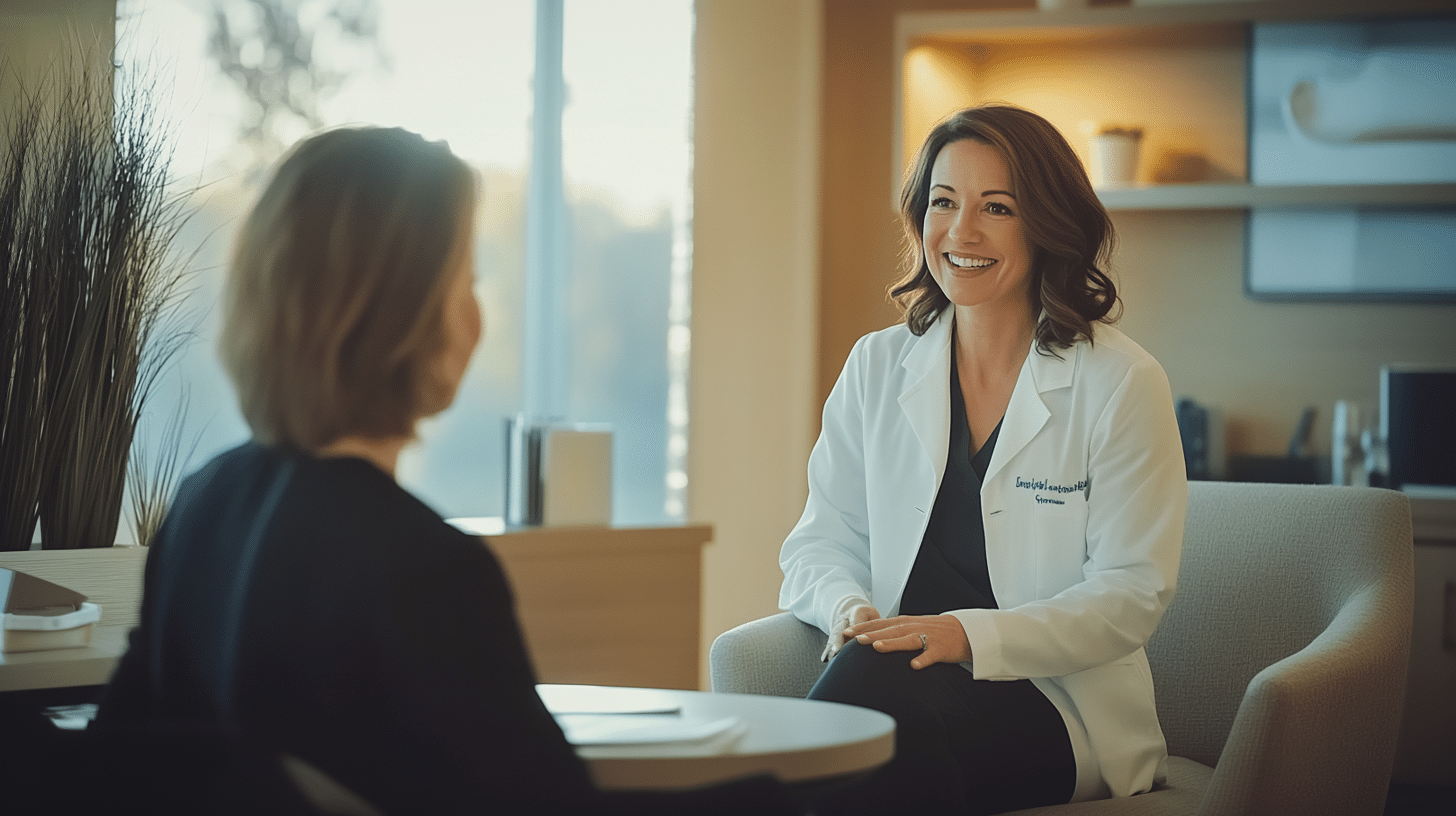 A weight loss doctor talking to her patient.