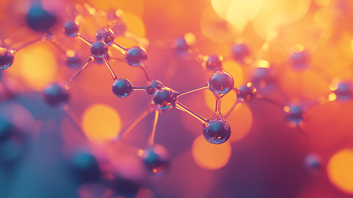 close-up image of an insulin peptide hormone molecule, showing protein structure, in a realistic 3D scientific style