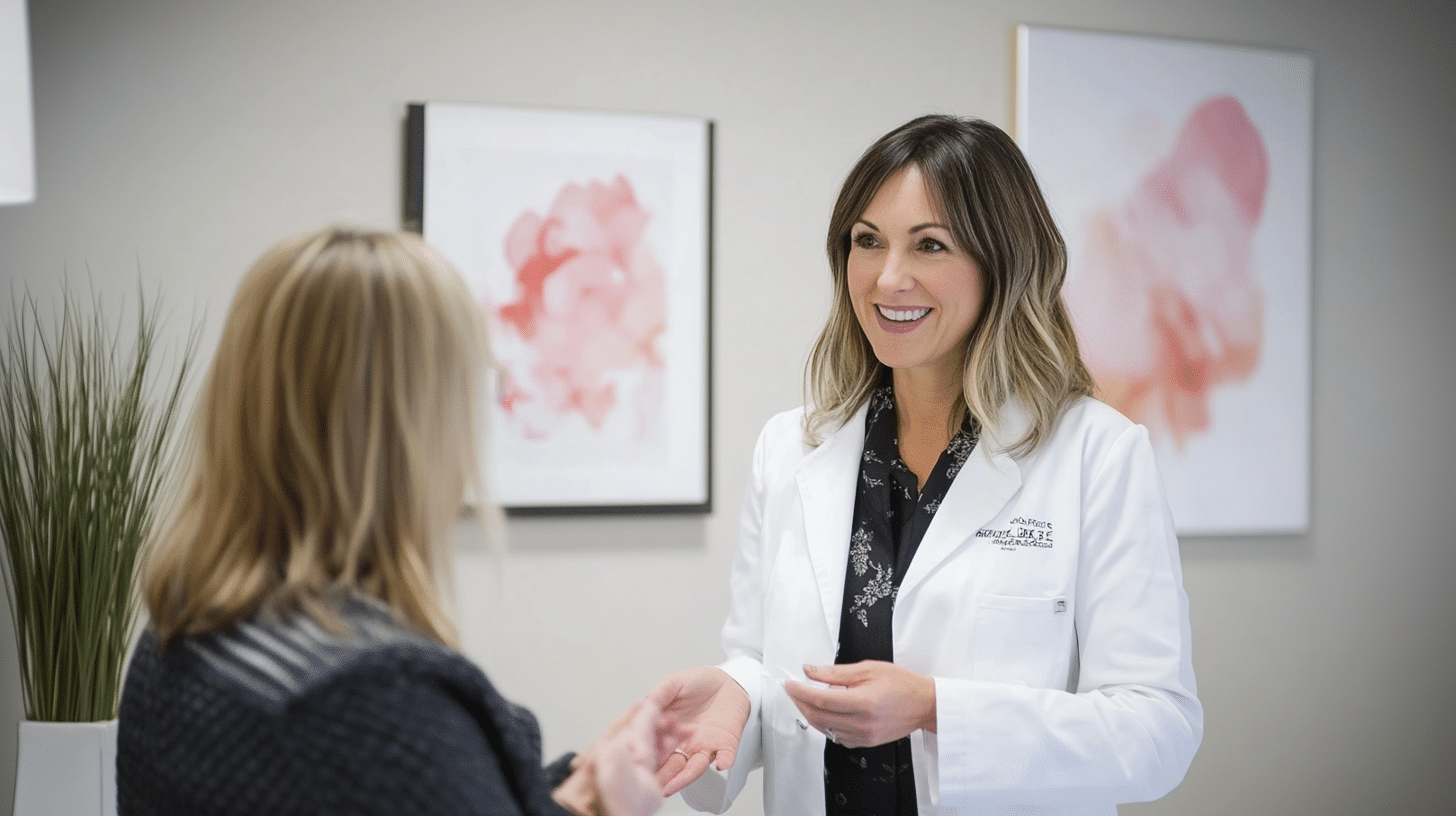 A weight loss doctor talking to her patient.