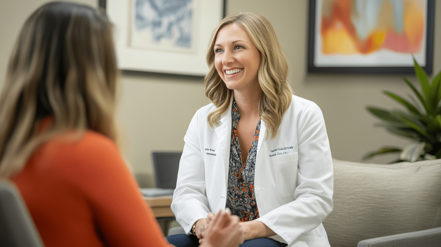 A weight loss doctor discussing prescription guidelines to her patient.