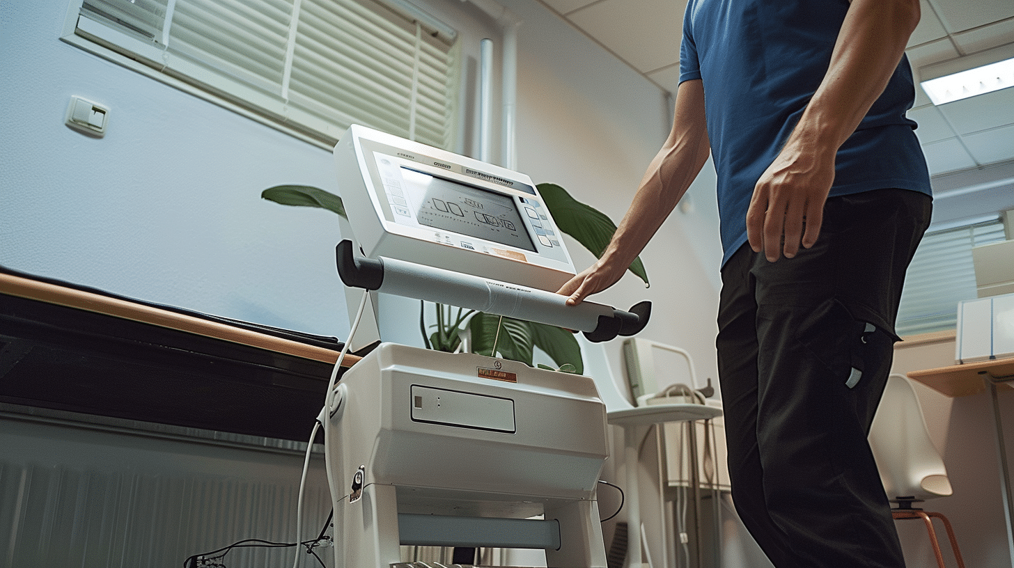 A patient doing his regular monitoring at the weight loss clinic.