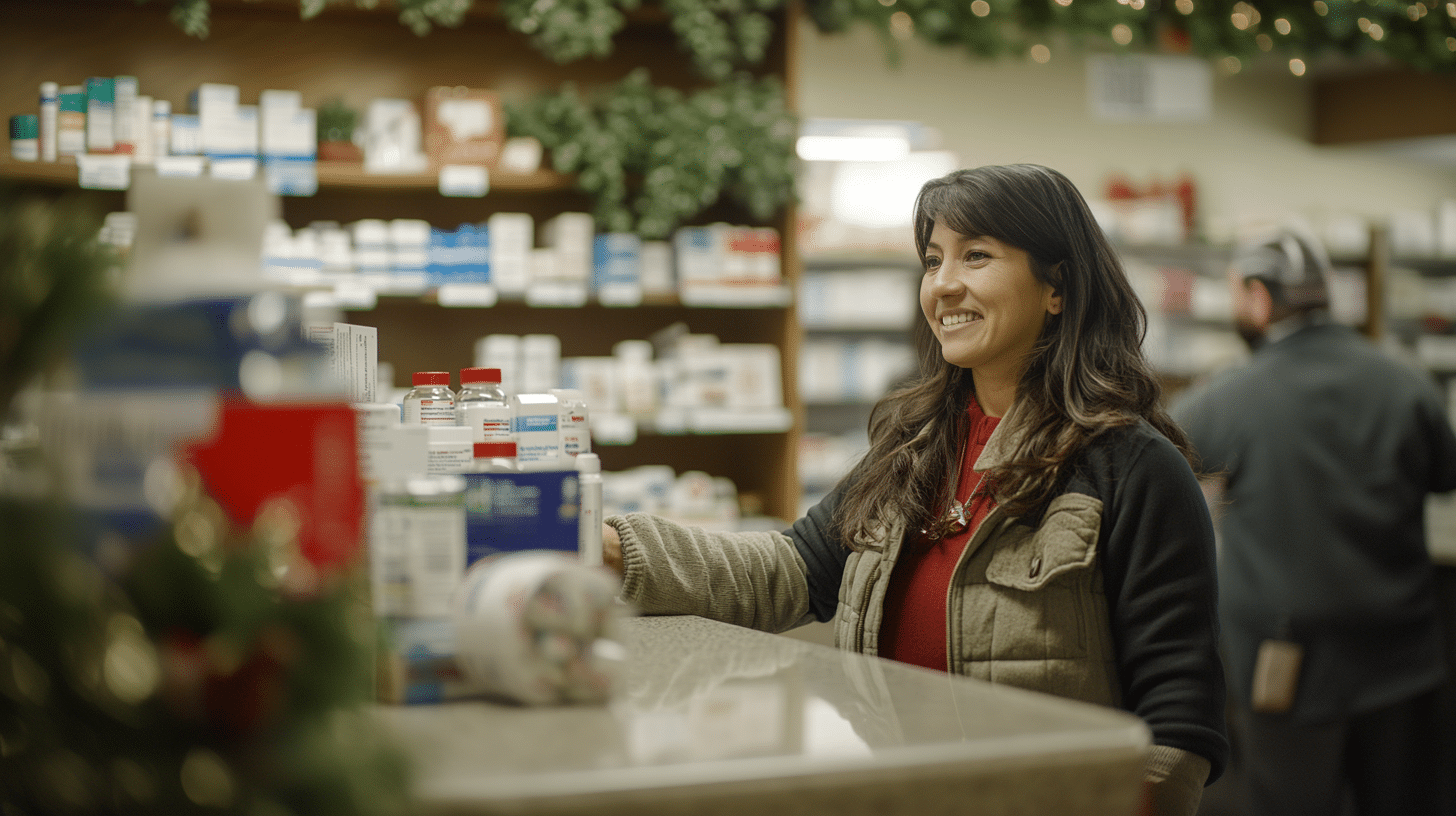 A woman buying a FDA-approved medication.