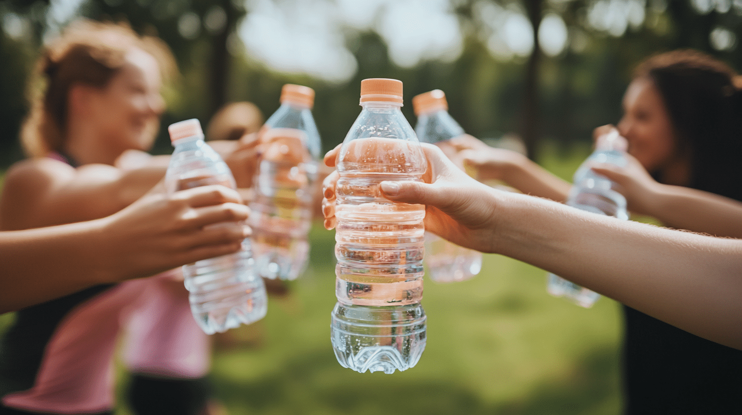 An image of water bottles symbolizing the significance of staying hydrated.