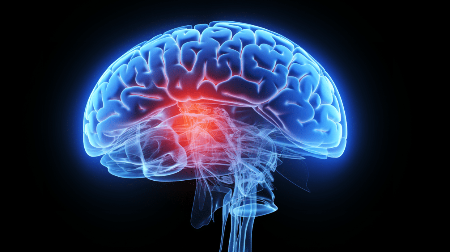 3D rendering of a human brain.