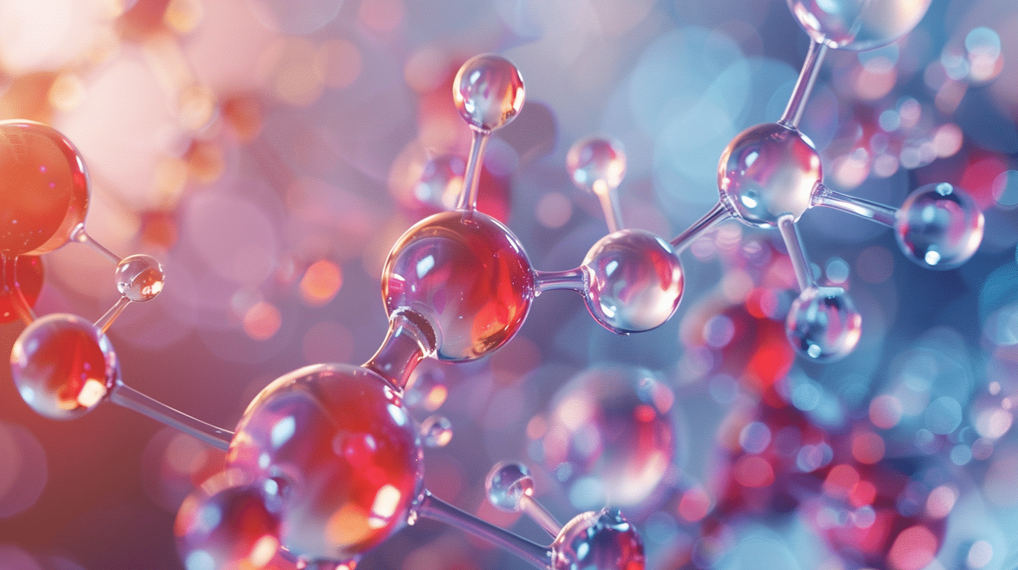 3D rendering of hormone molecule structure.